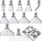 11 Pieces Diamond Brush Metal Nibs Kit DIY Diamond Painting Metal Pen Tips 11 Styles Multi Placer Tips 5D Stainless Steel Painting Accessories Replacement Pen Heads(Silver)